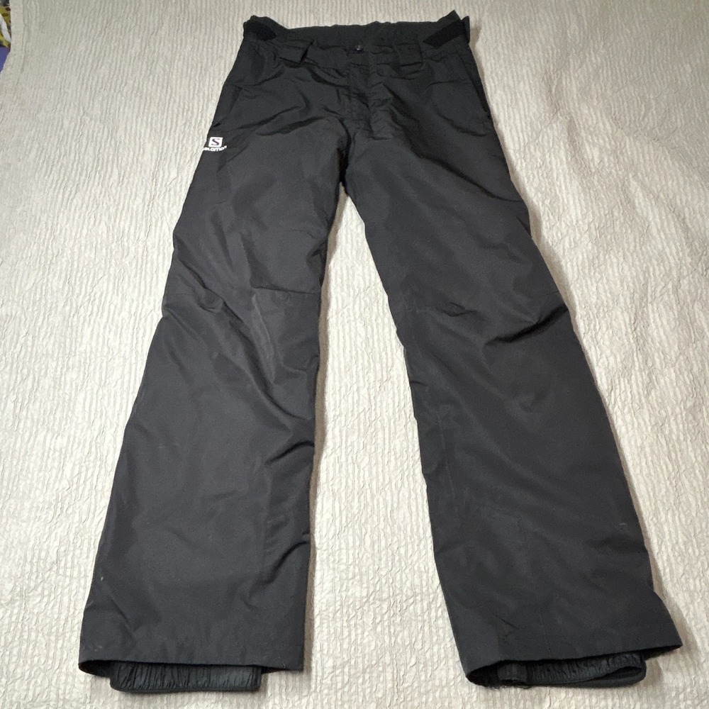 Salomon AdvancedSkin Dry 10k/10k Ski Pants Mens Small Black Waterproof Snowboard